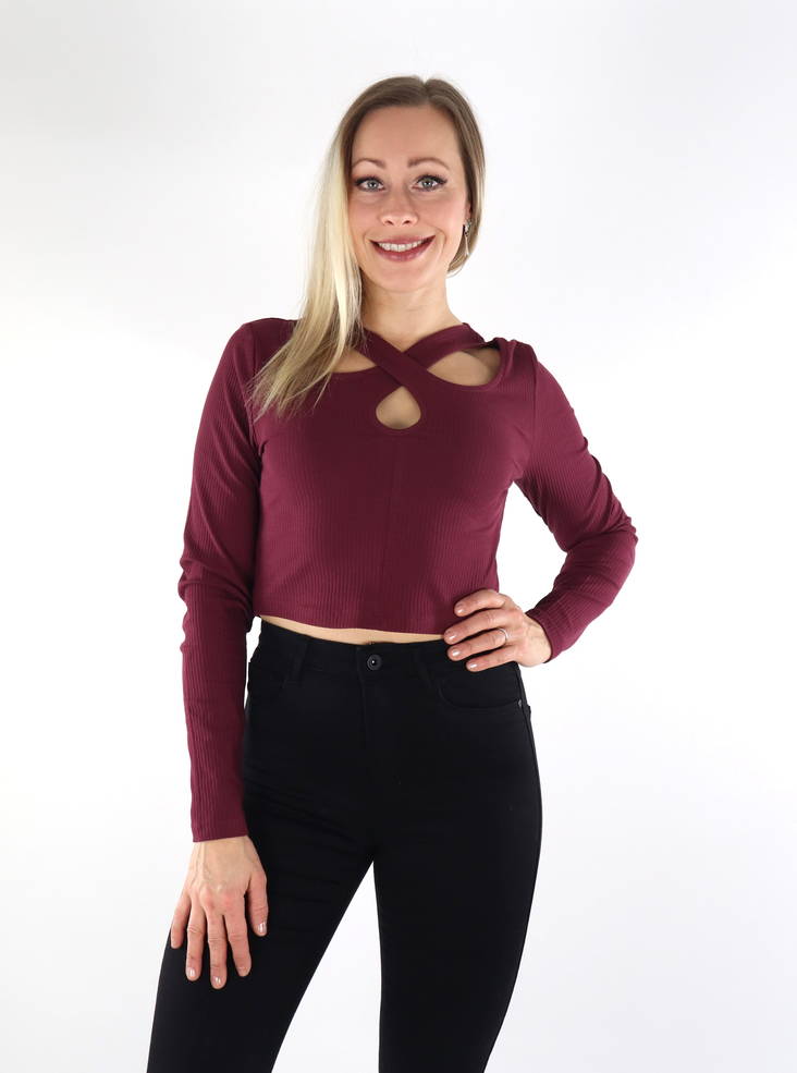 Only Shirt maroon banner - Women's long sleeved shirts - 134679 - 1