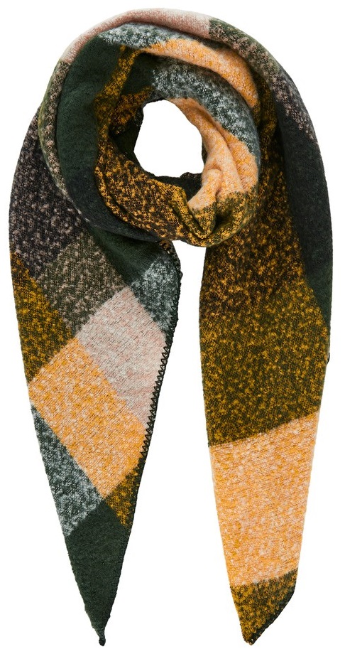 Pieces Scarf Pyron checked nugget gold - Women's scarfs - 127189 - 1