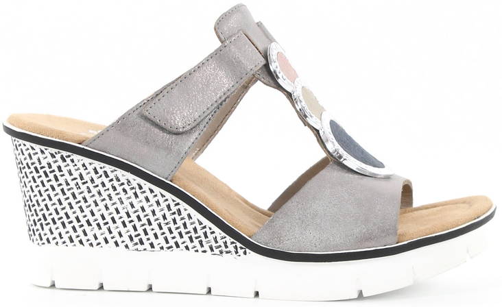 Rieker Wedges 68563-40 grey - Women's mules - 126049 - 1