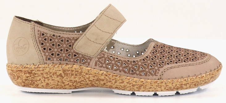 Rieker Walking shoes leather 44864-60 beige - Rieker women`s walking shoes - 133479 - 1