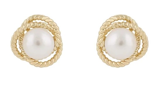 Snö of Sweden Earrings Lydia pearl gold/white - Earrings - 135309 - 1