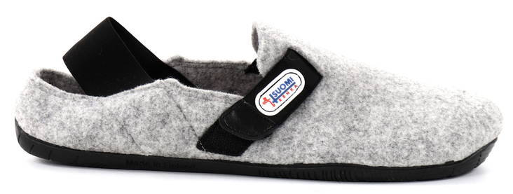 Suomi Kenkä Barefoot Shoes, Grey/Black - Men's slippers - 129679 - 1