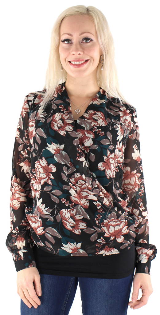 Vero Moda Shirt wrap, Black/Wilma - Women's shirts and blouses - 124649 - 1