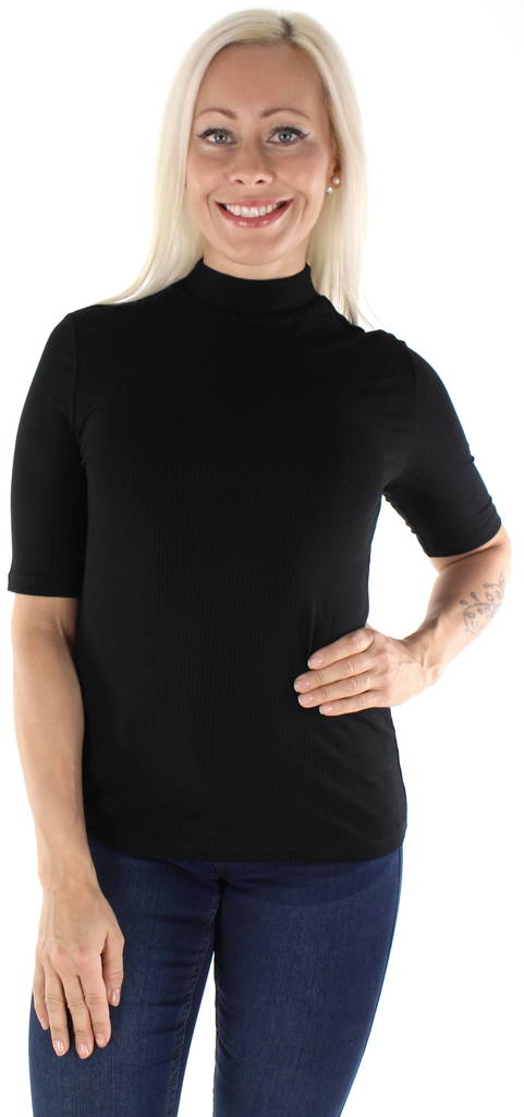 Vila T-Shirt Solitta rib, black - Women's T-shirts - 126749 - 1