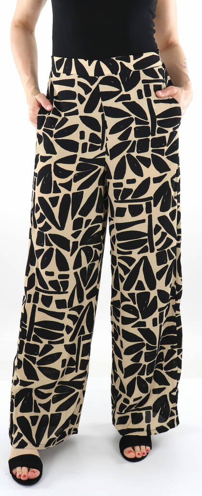 Only women's wide-leg pants black/bali tile - Women's trousers - 136169 - 1