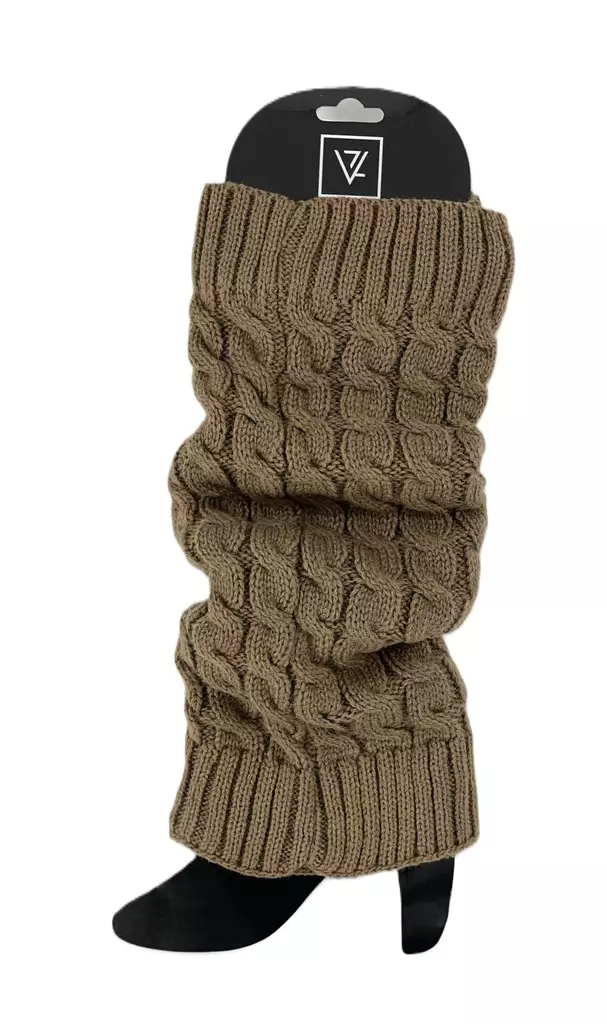 Veniz braided leg warmers 81007 brown - Women's socks and tights - 137019 - 1