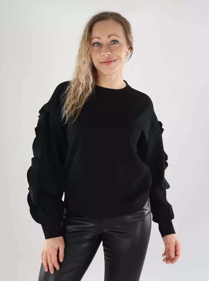 Vila women's sweater Flounce black beauty - Women's long sleeved shirts - 139459 - 1