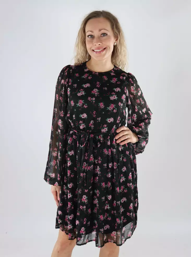 Vila floral dress black/pink flower - Dresses and tunics - 139559 - 1