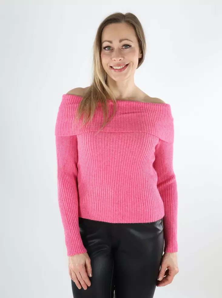 Only off shoulder sweater wild orchid - Women's knitwear - 140089 - 1