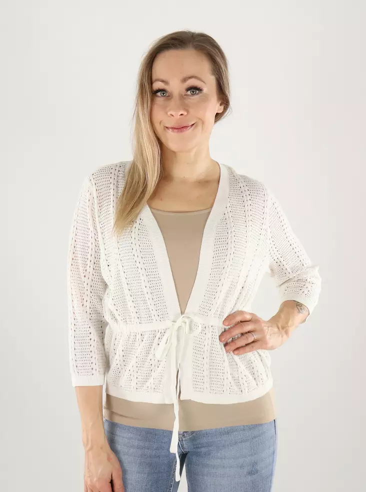 Vero Moda cardigan 3/4 snow white - Women's knitwear - 141089 - 1