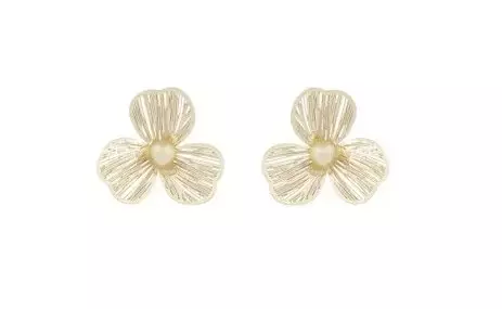 Snö of Sweden Earring Flora petal gold - Earrings - 141129 - 1