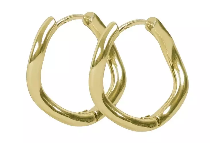 Snö of Sweden Earrings Union curve ring 20 mm gold - Earrings - 141599 - 1