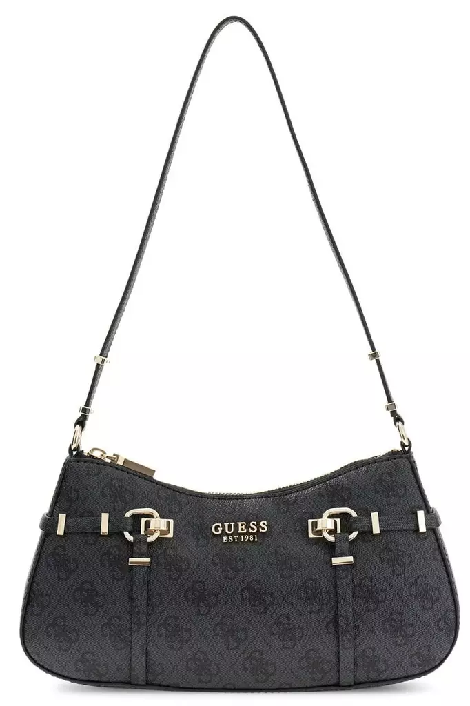 Guess Shoulder Bag Leona coal logo - Handbags - 140459 - 1