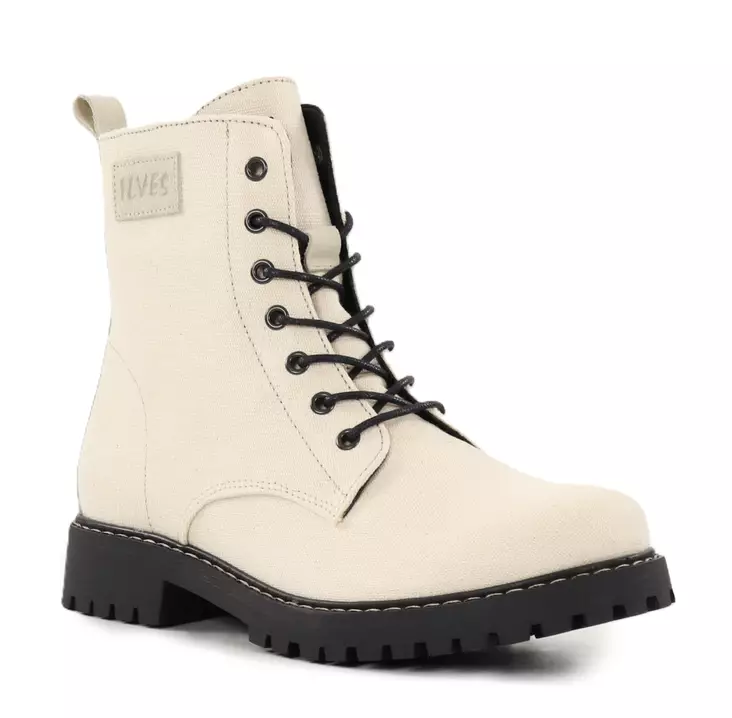 Ilves women's ankle boots / combat boots 8627 textile beige - Women's ankle boots - 138049 - 1