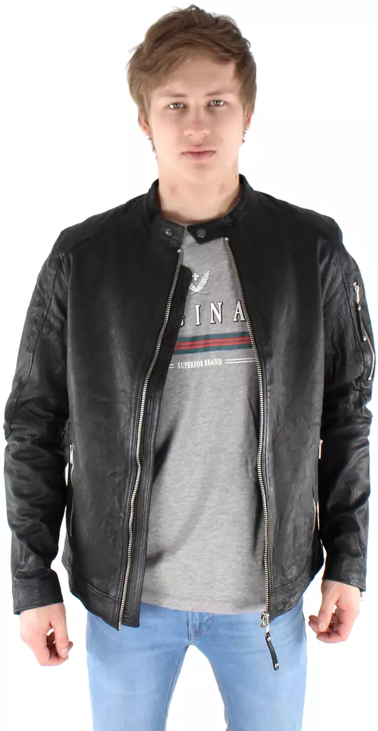 Jack&Jones Leather Jacket Richard Clean - Men's jackets - 122979 - 1