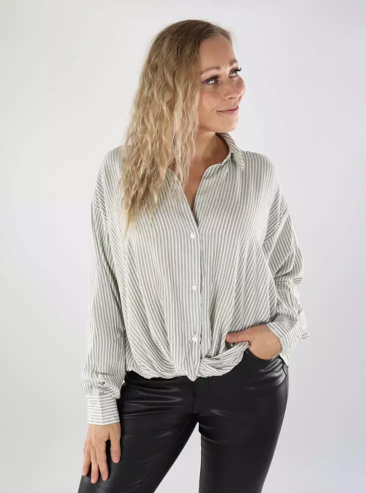 JDY women's blouse Knot Lurex cloud dancer/sea spray - Women's shirts and blouses - 139069 - 1
