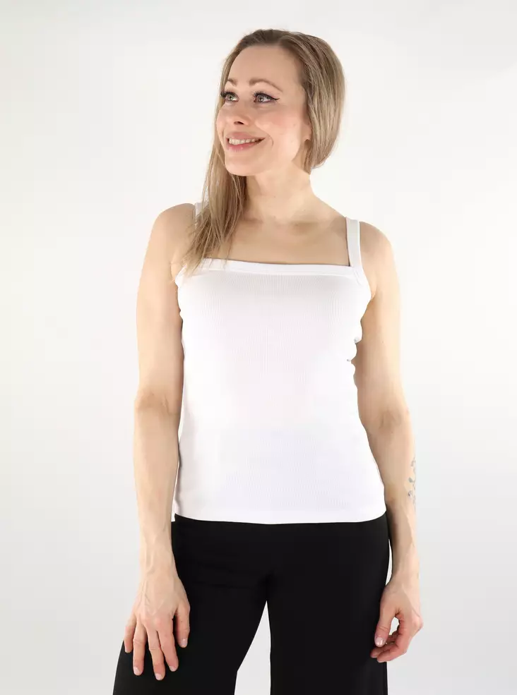 JJXX women's ribbed top JXFIFI Rib bright white - Women's tank tops - 138109 - 1