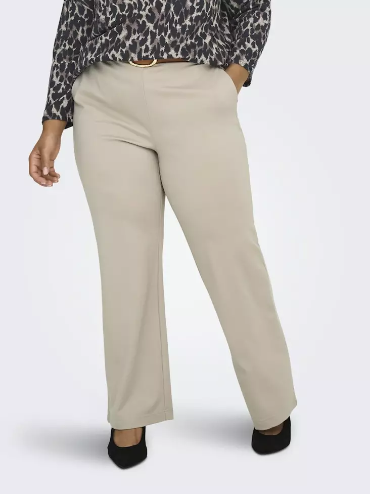Only Carmakoma women's plus size trousers CARGOLDTRASH Straight pure cashmere - Women's trousers - 140199 - 1