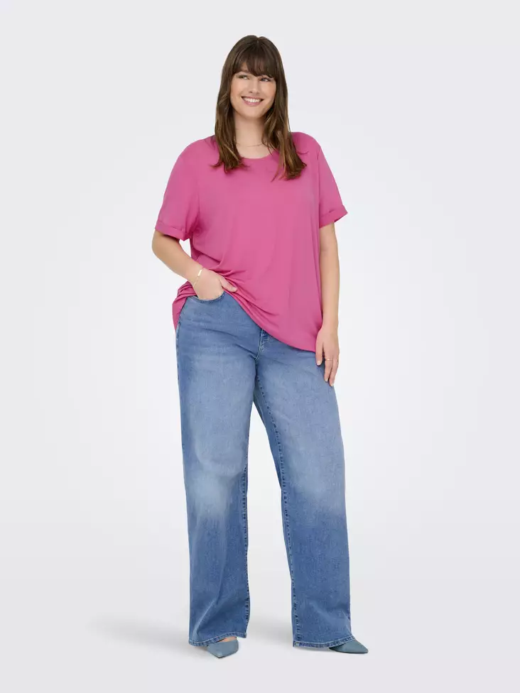 Only Carmakoma Women's Plus Size T-Shirt Moster Fold Up gin fizz - Women's T-shirts - 138459 - 1