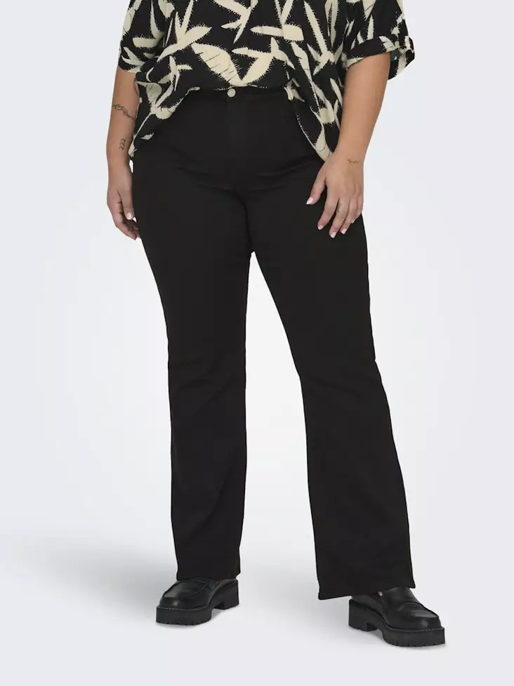 Only Carmakoma plus size flared jeans Thunder Mid Push Up black - Women's jeans - 137589 - 1