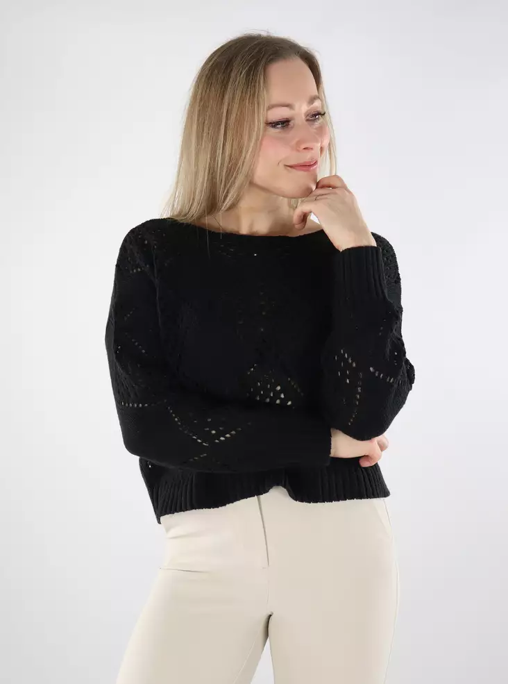 Only women's sweater Structure black - Women's knitwear - 137519 - 1