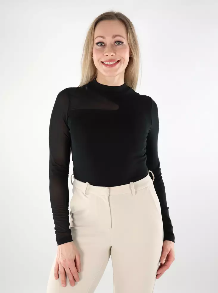 Only women's shirt Mesh black/plain mesh - Women's long sleeved shirts - 137579 - 1