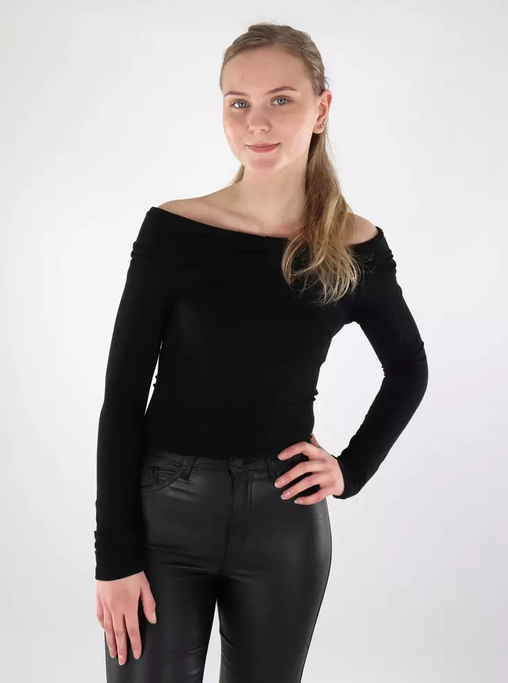 Only women's shirt Off Shoulder black - Women's long sleeved shirts - 137659 - 1