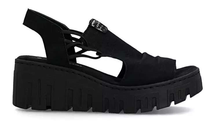 Rieker women's wedge sandals 68075-00 black - Rieker women`s sandals - 140659 - 1