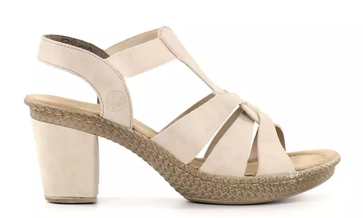 Rieker women's high-heeled sandals 665K3-62 beige - Rieker women`s sandals - 137949 - 1