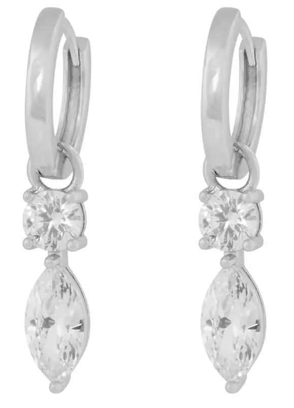 Snö of Sweden Earrings Eira long silver/clear - Earrings - 140019 - 1