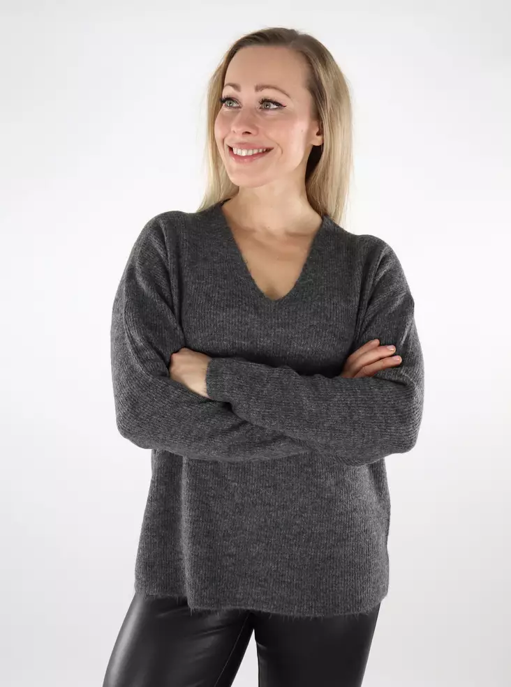 Vero Moda women's sweater Crewlefile medium gray - Women's knitwear - 137169 - 1